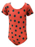 Little Girls Red Black Lady Bugs Short Sleeve Leotard 1T-8 - SophiasStyle.com
